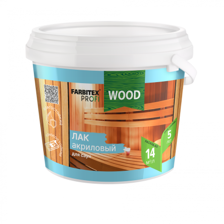 Лак ABC-Farben FARBITEX ПРОФИ, Good for Wood для сауны и бани бесцветный 1 кг матовый
